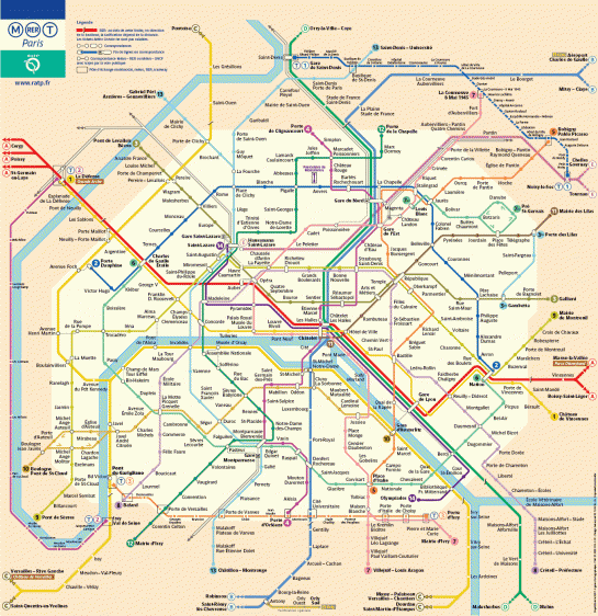 Párizsi Metró és RER térkép - Paris Metro Map