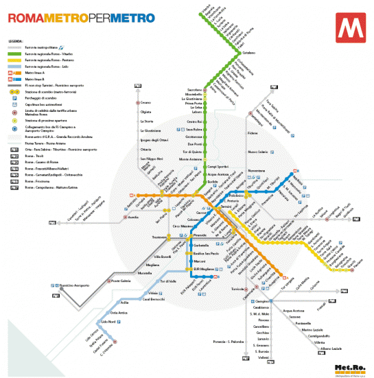 Róma metró térkép - Rome metro map